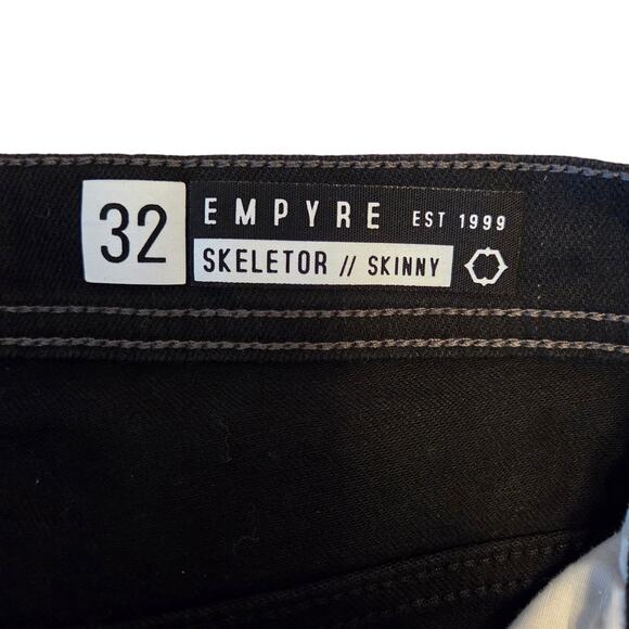 Empyre Skeletor Black Skinny Fit Jeans size 32x31, low rise - Picture 3 of 10